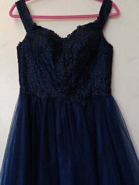 Vintage COYA Collection Beaded Navy Dress